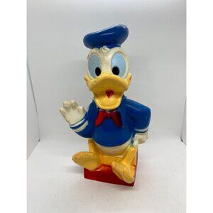 Vintage Donald Duck Bank Plastic 10.5"  1970's Play Pal Walt Disney MISSING STOP